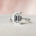 Load image into Gallery viewer, 3.50 CT Emerald Cut Moissanite Diamond Solitaire Engagement Ring