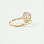 Load image into Gallery viewer, 3.50 CT Split Shank Emerald Bezel Set Solitaire Engagement Ring