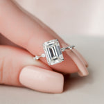 Load image into Gallery viewer, 3.50 CT Emerald Cut Moissanite Diamond Solitaire Engagement Ring