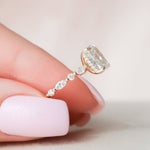Load image into Gallery viewer, 2.5 CT Elongated Cushion Cut Moissanite Hidden Halo Engagement Ring