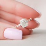 Load image into Gallery viewer, 2.5 CT Elongated Cushion Cut Moissanite Hidden Halo Engagement Ring