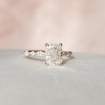 Load image into Gallery viewer, 2.5 CT Elongated Cushion Cut Moissanite Hidden Halo Engagement Ring