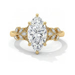 Load image into Gallery viewer, 4.0CT Marquise Cut Moissanite Diamond Bezel Cluster Engagement Ring