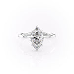 Load image into Gallery viewer, 3 CT Marquise Lab Grown Distance Pave Engagement Ring