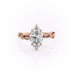 Load image into Gallery viewer, 2 CT Marquise Lab Grown Leaf Style Engagement Ring