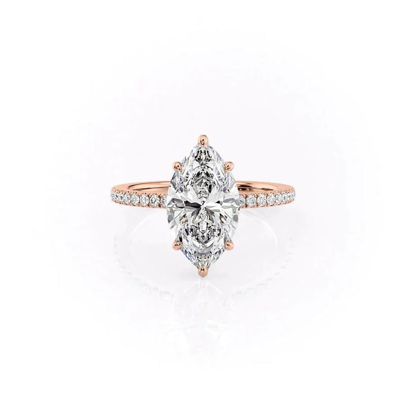 2 CT Marquise Cut Moissanite Pave Setting Engagement Ring