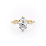 Load image into Gallery viewer, 3 CT Marquise Cut Moissanite Pave Engagement Ring