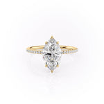 Load image into Gallery viewer, 2 CT Marquise Lab Grown Diamond Pave Unique Engagement Ring