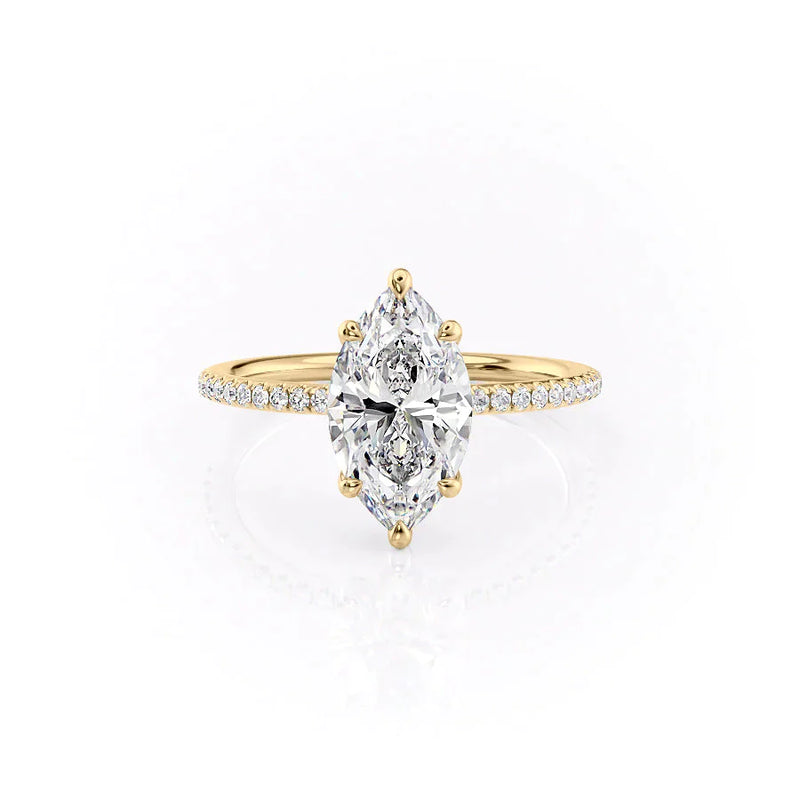 2.50 CT Marquise Cut Moissanite Pave Set Engagement Ring