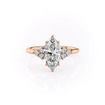 Load image into Gallery viewer, 2 CT Marquise Cut Moissanite Unique Cluster Diamond Engagement Ring