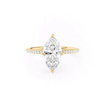 Load image into Gallery viewer, 3 CT Marquise Cut Moissanite Pave Band Engagement Ring