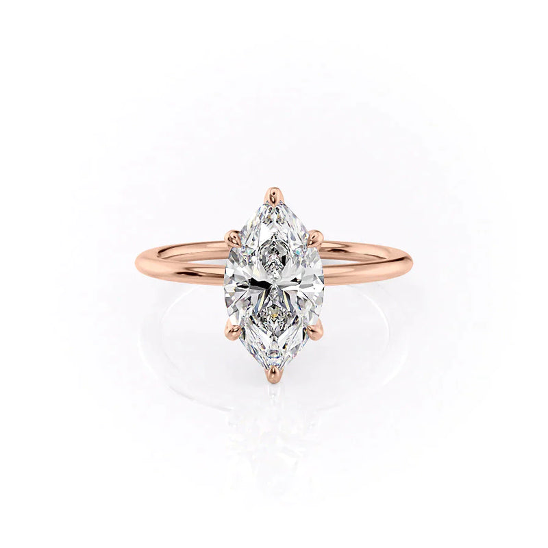 2.5 CT Marquise Cut Moissanite 4 Prong Solitaire Engagement Ring