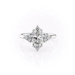Load image into Gallery viewer, 2 CT Marquise Cut Moissanite Unique Cluster Diamond Engagement Ring