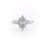 Load image into Gallery viewer, Solitaire Marquise Diamond Engagement Ring Lab Grown Diamond Wedding Ring