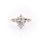 Load image into Gallery viewer, 2 CT Marquise Lab Grown Three Stone Pave Engagement Ring