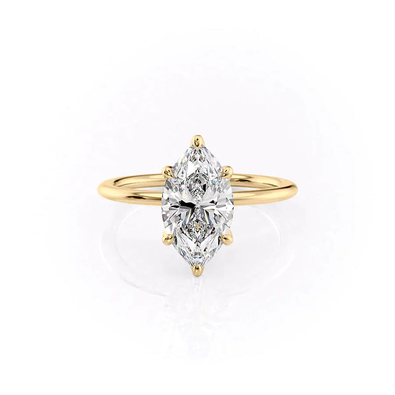 2.5 CT Marquise Cut Moissanite 4 Prong Solitaire Engagement Ring