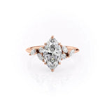 Load image into Gallery viewer, 3 CT Marquise Lab Grown Diamond Unique Leaf Engagement Ring