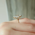 Load image into Gallery viewer, 2.5 CT Marquise Cut Moissanite Halo Solitaire Engagement Ring