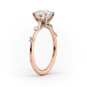 Unique 2 CT Marquise Lab Grown Distance Pave Engagement Ring