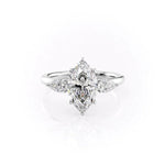 Load image into Gallery viewer, Unique Three Stone 2 CT Marquise Lab Grown Engagement Ring