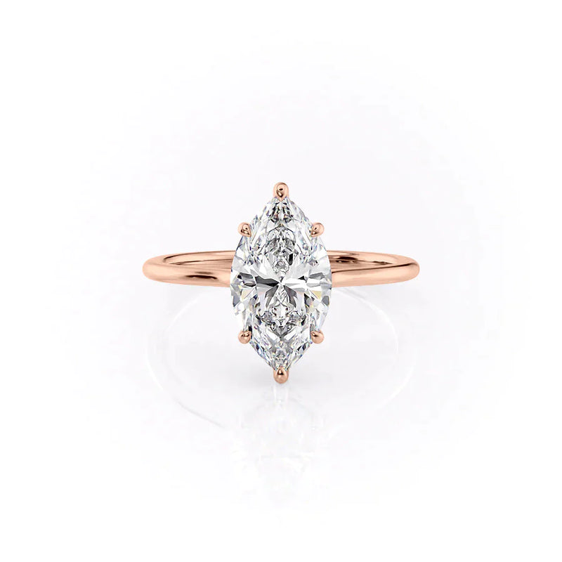 2.50 CT Marquise Cut Moissanite Diamond Halo Solitaire Engagement Ring