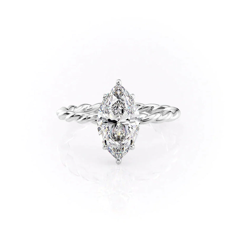 3 CT Marquise Cut Moissanite Twisted Engagement Ring For Her