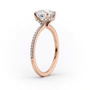 3 CT Marquise Lab Grown 6 Prong Pave Engagement Ring