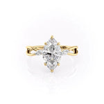 Load image into Gallery viewer, 2.50 CT Marquise Cut Moissanite Split Shank Band Engagement Ring