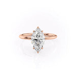 Load image into Gallery viewer, Six Prong Marquise Cut Moissanite Solitaire Engagement Ring