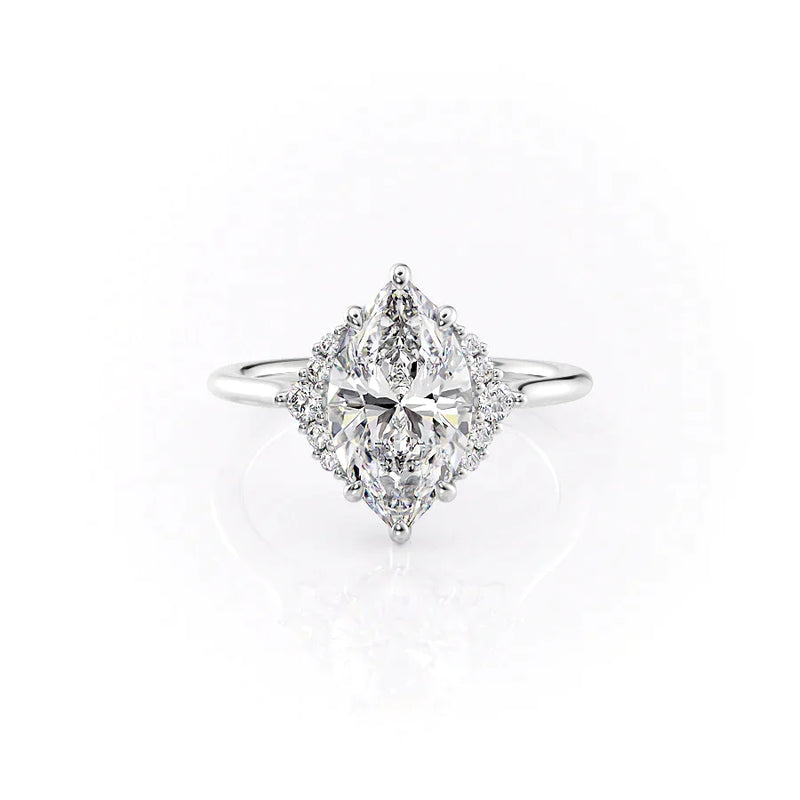 1.00 CT Marquise Cut Moissanite Engagement Ring For Woman