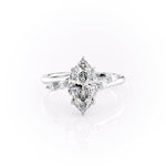 Load image into Gallery viewer, 3CT Marquise Cut Lab Grown Diamond Cluster Split Band Engagement Ring Unique Anniversary Ring Gift For Her
