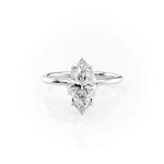 Load image into Gallery viewer, Six Prong Marquise Cut Moissanite Solitaire Engagement Ring