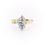 Load image into Gallery viewer, 3CT Marquise Cut Lab Grown Diamond Cluster Split Band Engagement Ring Unique Anniversary Ring Gift For Her
