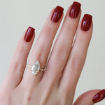 Load image into Gallery viewer, 2 CT Marquise Lab Grown Pave Hidden Halo Engagement Ring