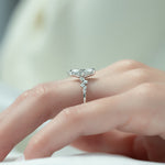 Load image into Gallery viewer, 2 CT Solitaire Cluster Ring With Marquise Moissanite Ring