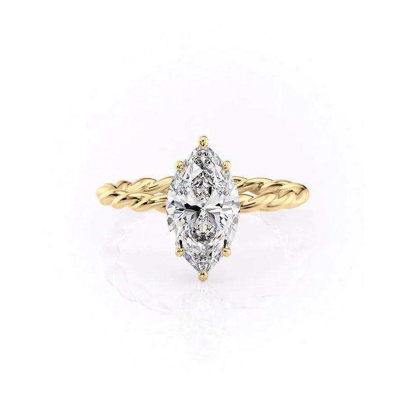 3 CT Marquise Cut Moissanite Twisted Engagement Ring For Her