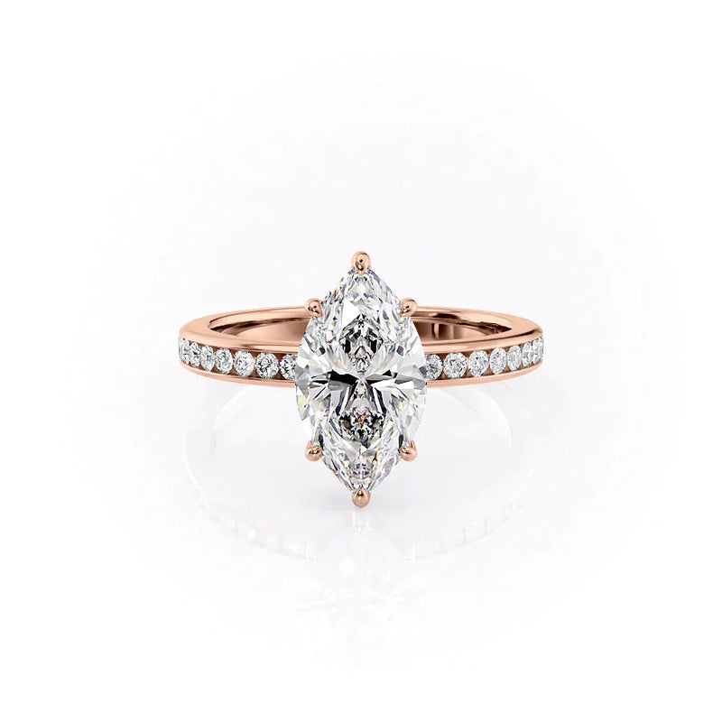 3 CT Marquise Lab Grown Halo Engagement Ring