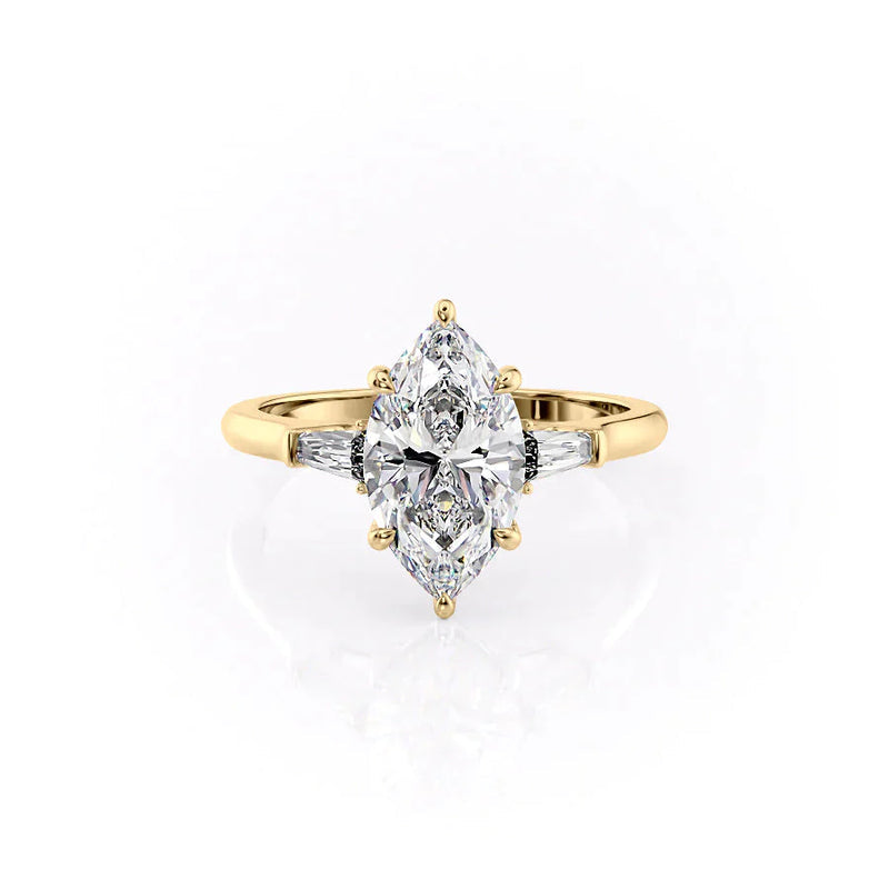 3 CT Marquise Cut Three Stone Solitaire Ring Moissanite Engagement Ring
