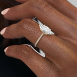 Load image into Gallery viewer, 3 CT Marquise Cut Moissanite Pave Engagement Ring