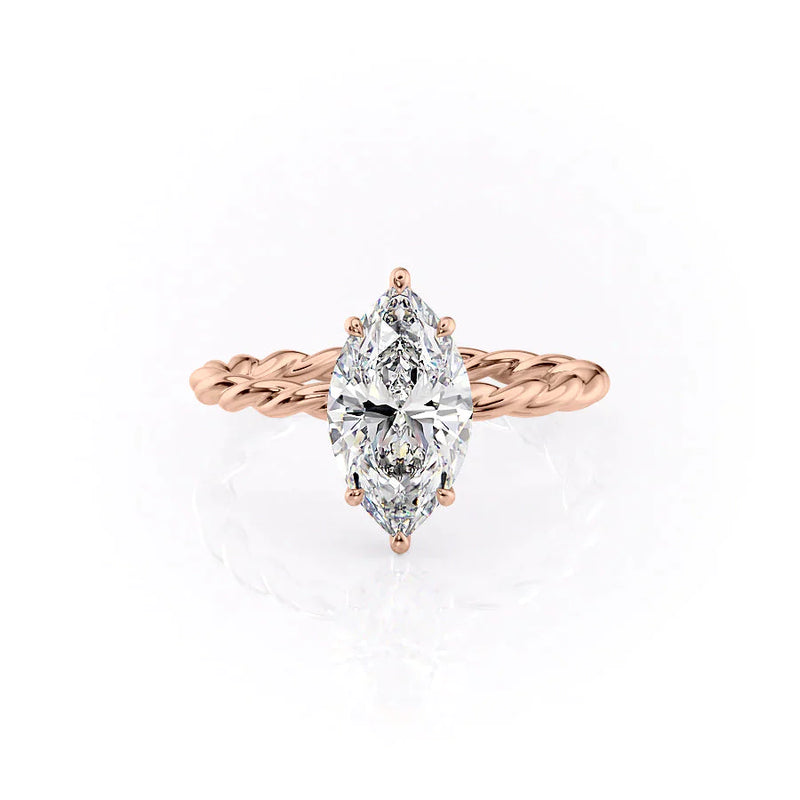 3 CT Marquise Cut Moissanite Twisted Engagement Ring For Her