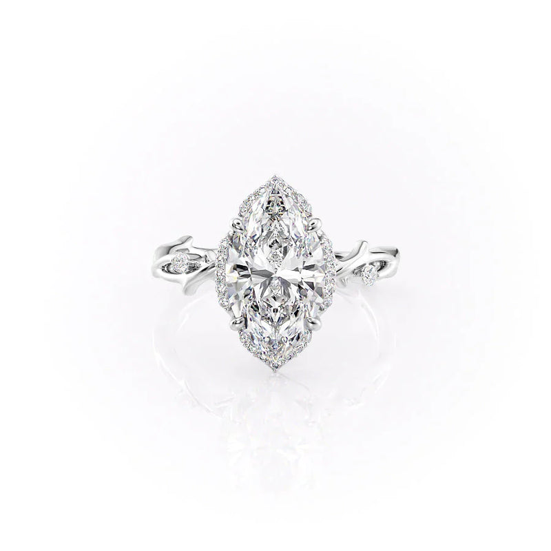 2 CT Marquise Cut Moissanite Spilt Band Engagement Ring