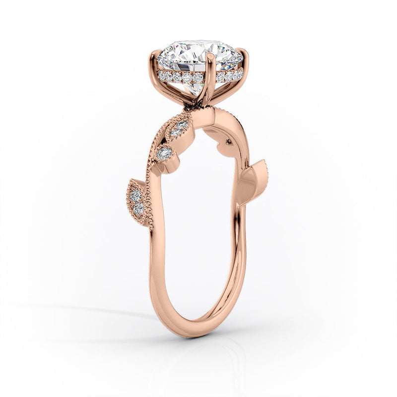 2 CT Marquise Lab Grown Leaf Style Engagement Ring