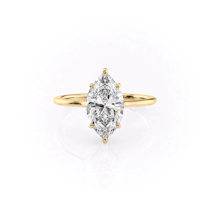 2.50 CT Marquise Cut Moissanite Diamond Halo Solitaire Engagement Ring