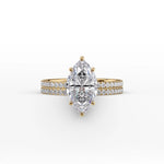 Load image into Gallery viewer, 2 CT Marquise Cut Moissanite Pave Setting Engagement Ring