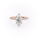 Load image into Gallery viewer, 2 CT Marquise Lab Grown Diamond Unique Engagement Ring