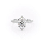 Load image into Gallery viewer, 3 CT Marquise Cut Moissanite Pave Engagement Ring