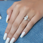 Load image into Gallery viewer, 2 CT Solitaire Cluster Ring With Marquise Moissanite Ring