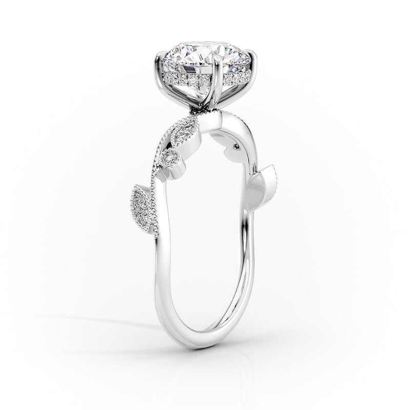 2 CT Marquise Lab Grown Leaf Style Engagement Ring