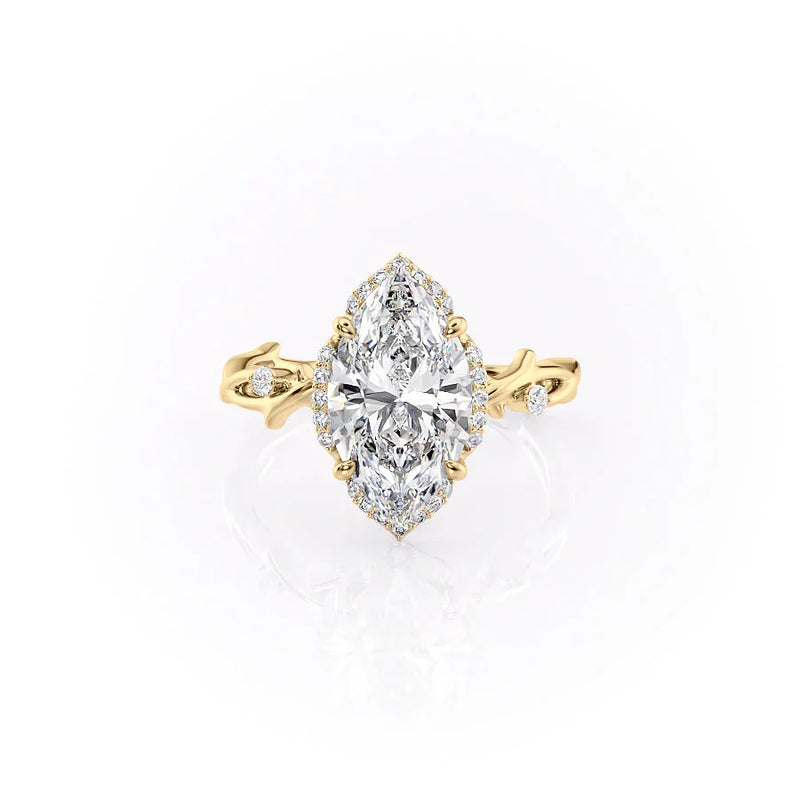 2 CT Marquise Cut Moissanite Spilt Band Engagement Ring