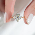 Load image into Gallery viewer, 2 CT Marquise Lab Grown Three Stone Engagement Ring